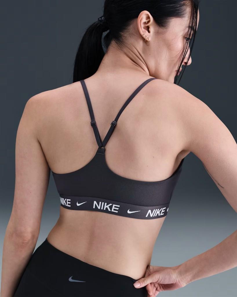 Nike Indy FD1062-036 Hafif Destekli Pedli Ayarlanabilir Kadın Spor Sütyeni - Antrasit