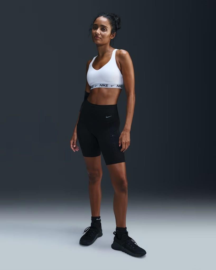 Nike Indy FD1068-101 Yüksek Destekli Pedli Ayarlanabilir Kadın Spor Sütyeni - Beyaz