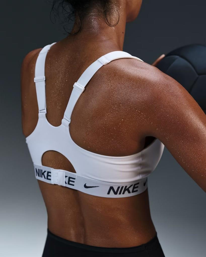 Nike Indy FD1068-101 Yüksek Destekli Pedli Ayarlanabilir Kadın Spor Sütyeni - Beyaz