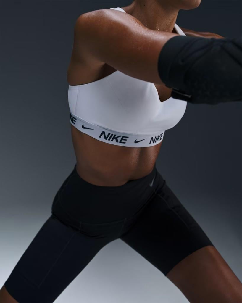 Nike Indy FD1068-101 Yüksek Destekli Pedli Ayarlanabilir Kadın Spor Sütyeni - Beyaz