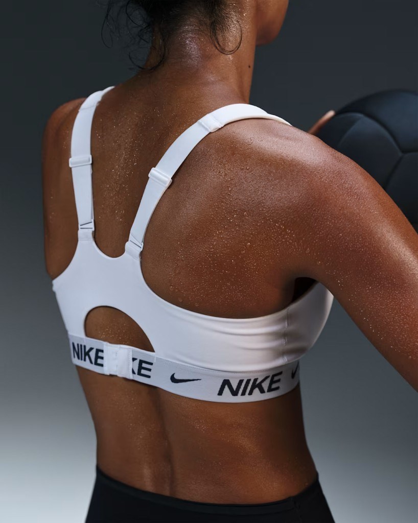 Nike Indy FD1068-101 Yüksek Destekli Pedli Ayarlanabilir Kadın Spor Sütyeni - Beyaz