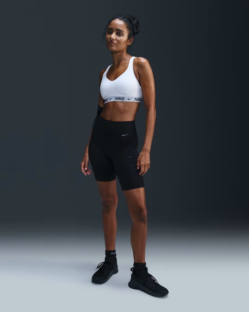 Nike Indy FD1068-101 Yüksek Destekli Pedli Ayarlanabilir Kadın Spor Sütyeni - Beyaz