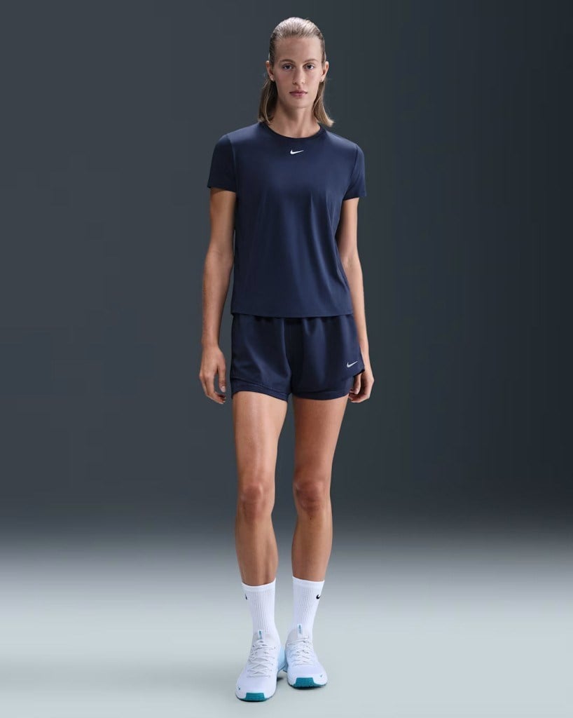 Nike One Classic IB9408-410 Dri-FIT Kısa Kollu Kadın Tişört - Lacivert