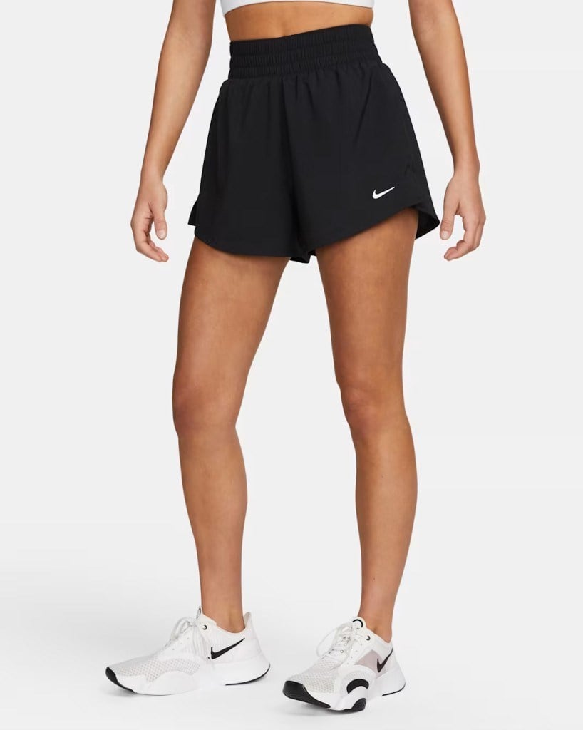 Nike One Dri-FIT DX6016-010 Yüksek Belli 8 cm Taytlı Şort - Siyah