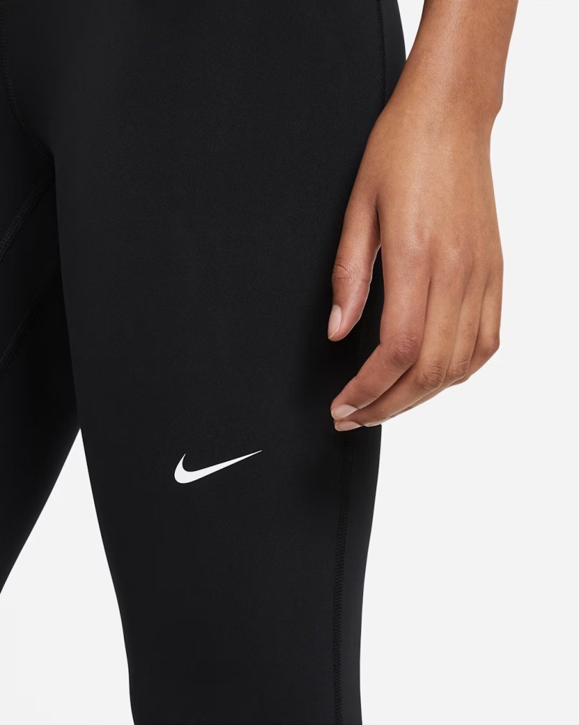 Nike Pro CZ9803-013 Normal Belli File Panelli Crop Kadın Taytı - Siyah