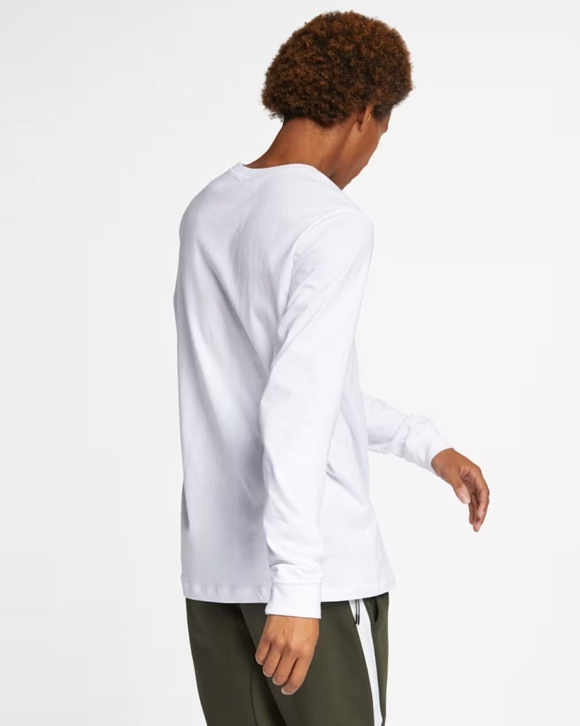 Nike Sportswear Club AR5193-100 Erkek Uzun Kollu Tişörtü - Beyaz