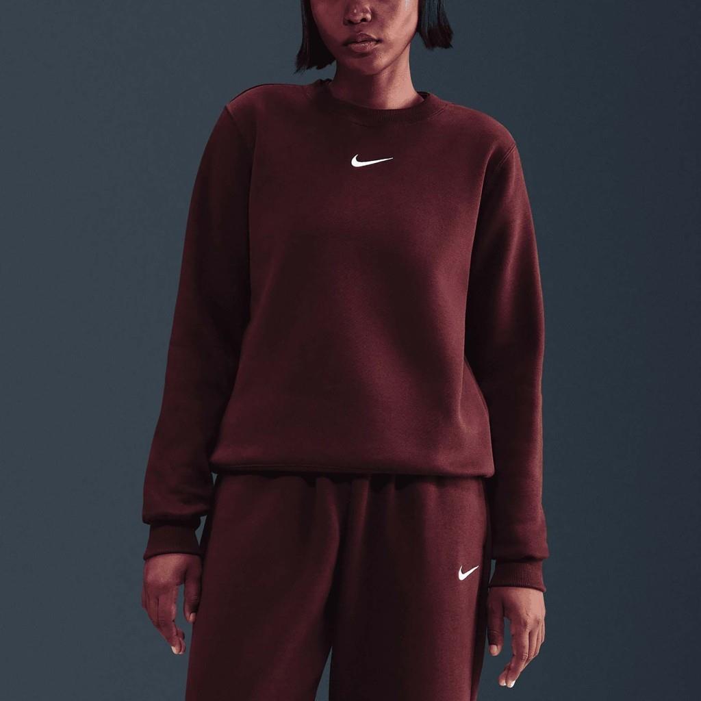 Nike Sportswear Phoenix Fleece DQ5751-652 Kadın Sweatshirt - Bordo