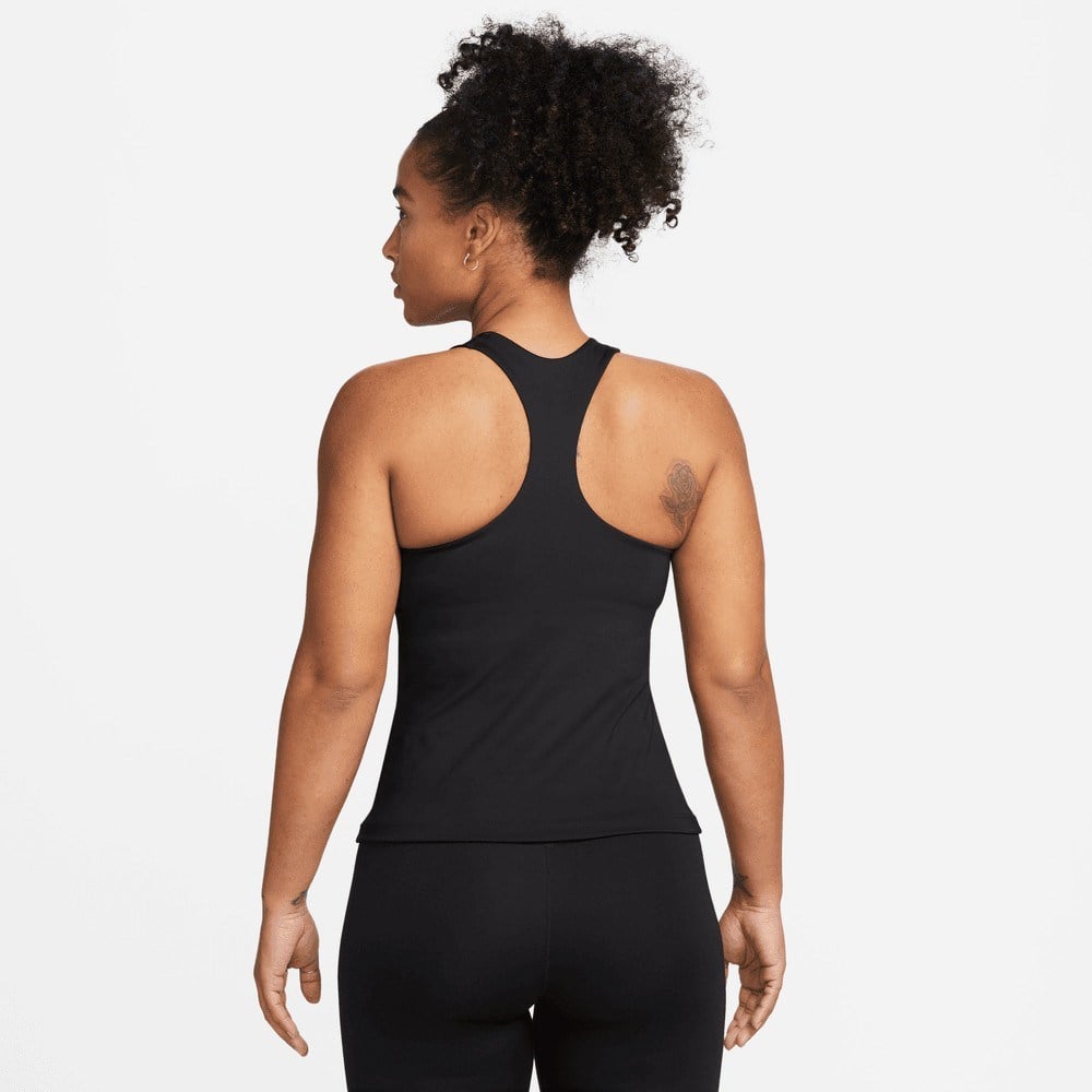 Nike Swoosh DV9897-010 Kadın Orta Destekli Sütyenli Spor Atlet - Siyah