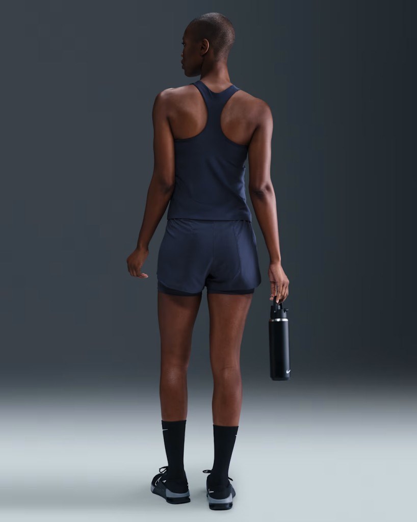 Nike Swoosh DV9897-411 Kadın Orta Destekli Sütyenli Spor Atlet - Lacivert