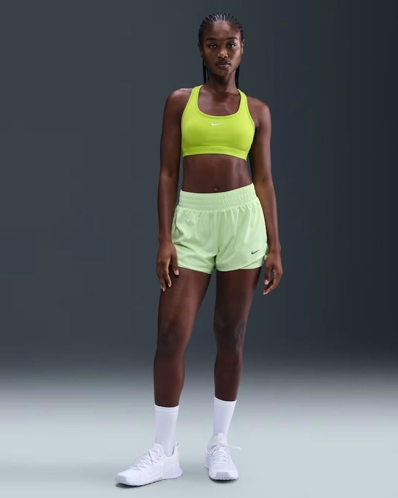 Nike Swoosh DX6817-389 Hafif Destekli Dolgusuz Kadın Spor Sütyeni - Cyber