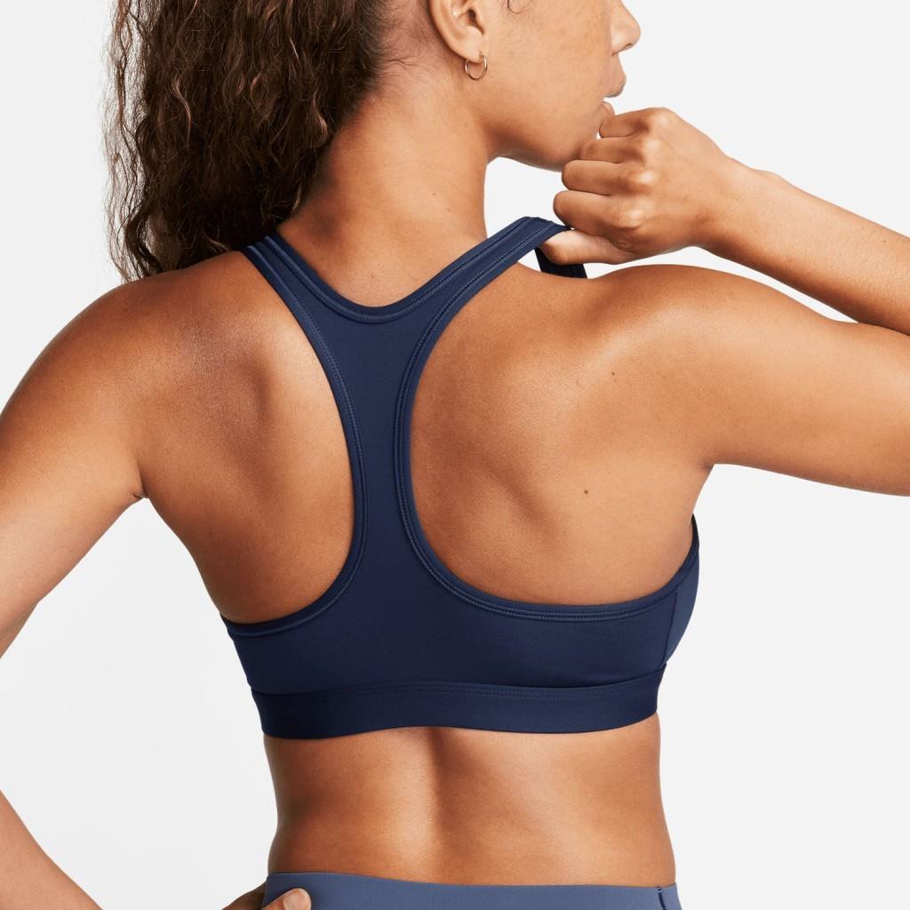 Nike Swoosh DX6817-410 Hafif Destekli Dolgusuz Kadın Spor Sütyeni - Midnight Navy