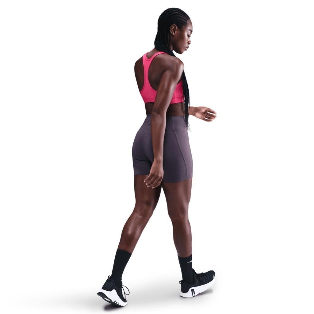 Nike Swoosh DX6817-666 Hafif Destekli Dolgusuz Kadın Spor Sütyeni - Rush Pink