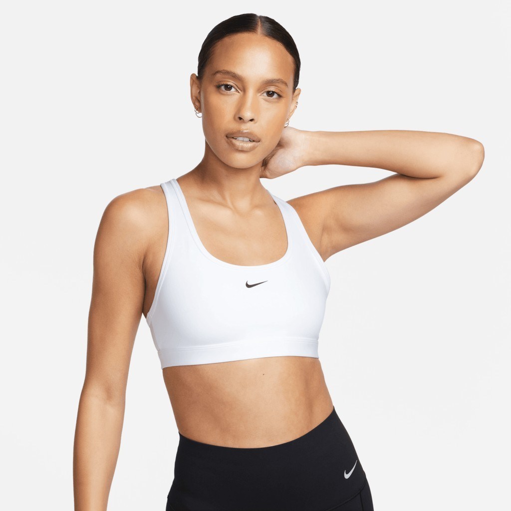 Nike Swoosh Light Support Dolgusuz Kadın Beyaz Spor Sütyeni DX6817-100