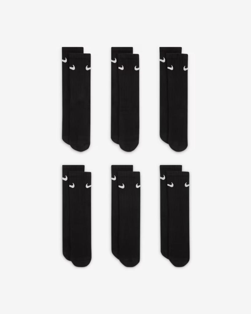 NIKE SX6910-010 Çocuk Siyah 6 Çift Çorap