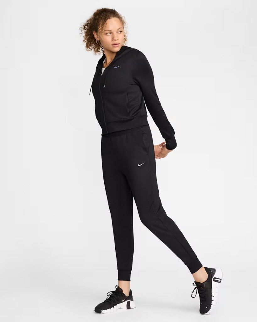 Nike Therma-FIT One FB5216-010 Tam Boy Fermuarlı Kadın Kapüşonlu Üst - Siyah