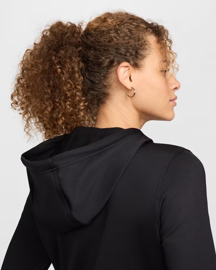 Nike Therma-FIT One FB5216-010 Tam Boy Fermuarlı Kadın Kapüşonlu Üst - Siyah