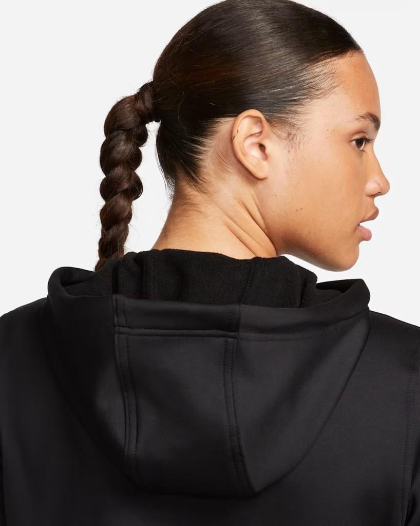 Nike Therma-FIT One FB5216-010 Tam Boy Fermuarlı Kadın Kapüşonlu Üst - Siyah