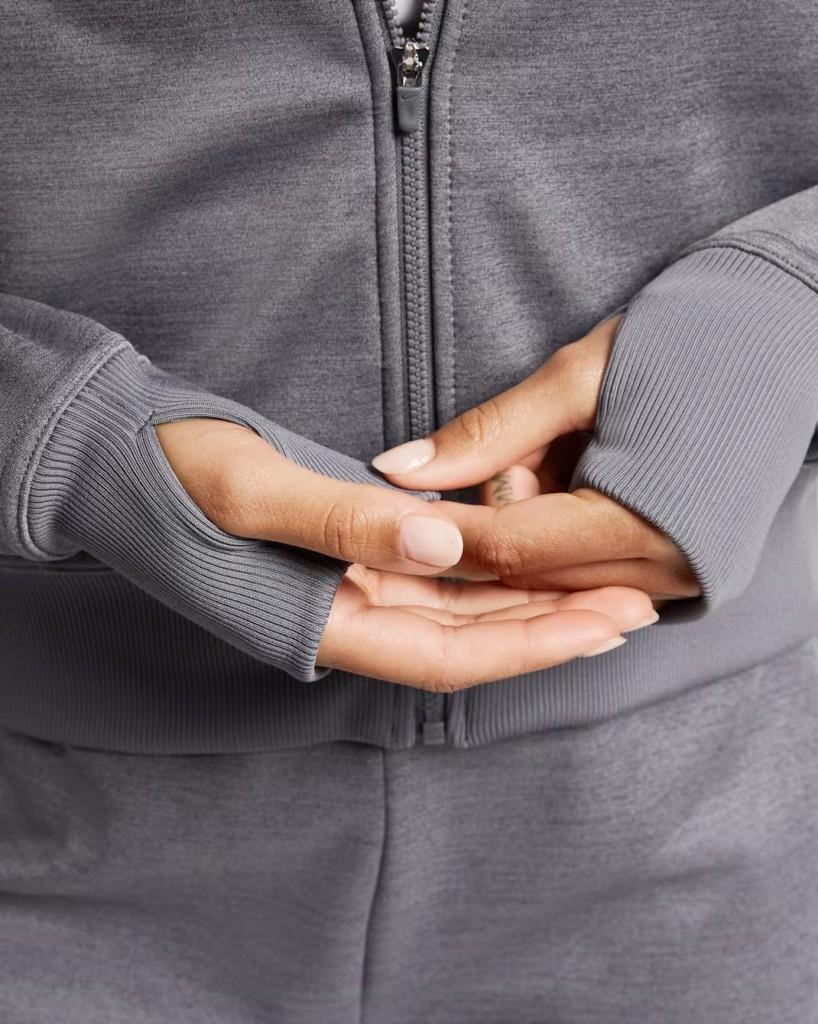 Nike Therma-FIT One FB5216-091 Tam Boy Fermuarlı Kadın Kapüşonlu Üst - Carbon Heather