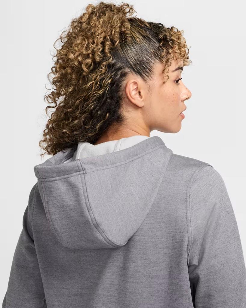 Nike Therma-FIT One FB5216-091 Tam Boy Fermuarlı Kadın Kapüşonlu Üst - Carbon Heather