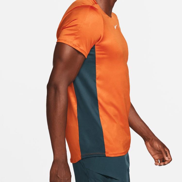 NikeCourt Dri-FIT Advantage Baskılı Erkek Turuncu Tenis Tişört DX5538-893