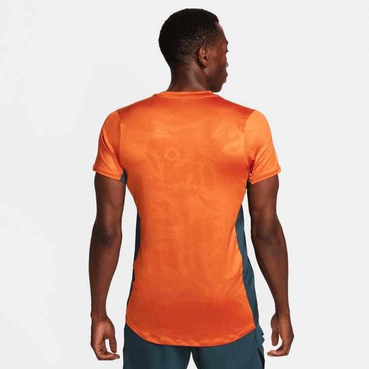 NikeCourt Dri-FIT Advantage Baskılı Erkek Turuncu Tenis Tişört DX5538-893
