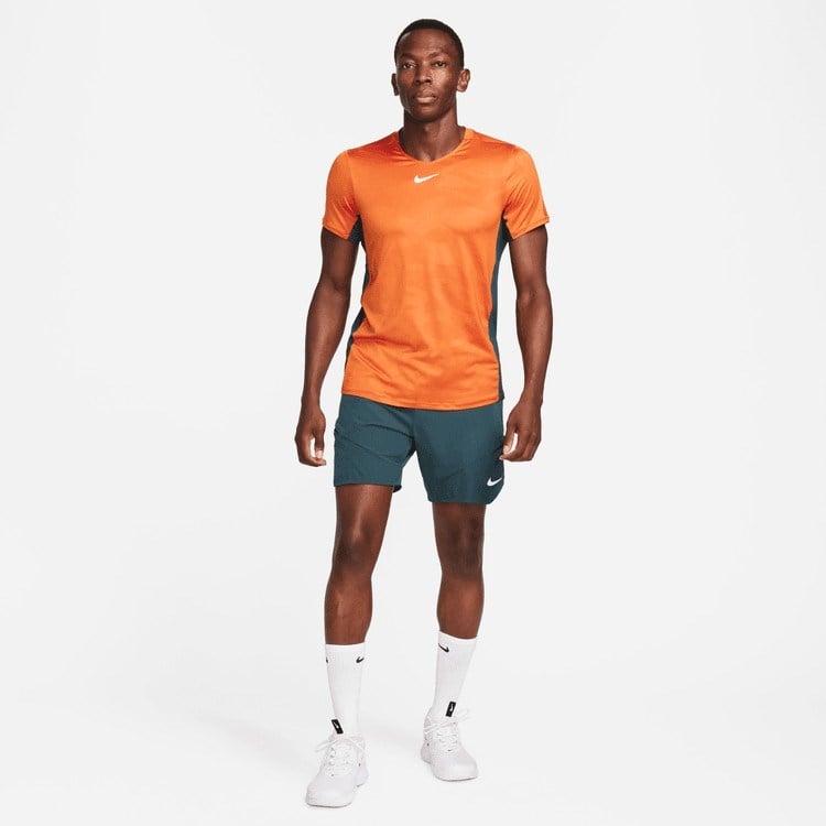 NikeCourt Dri-FIT Advantage Baskılı Erkek Turuncu Tenis Tişört DX5538-893
