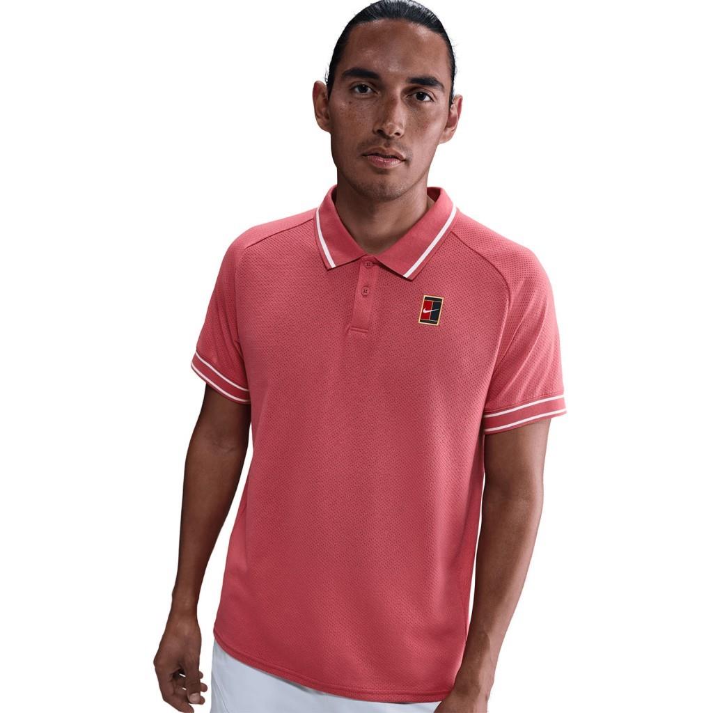 NikeCourt FQ2101-655 Heritage Erkek Tenis Polo Üst - Kırmızı