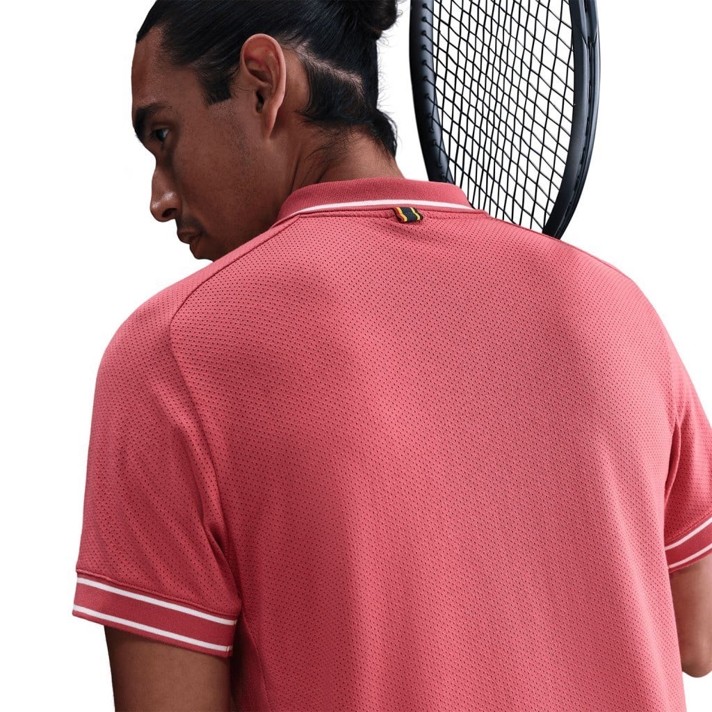 NikeCourt FQ2101-655 Heritage Erkek Tenis Polo Üst - Kırmızı