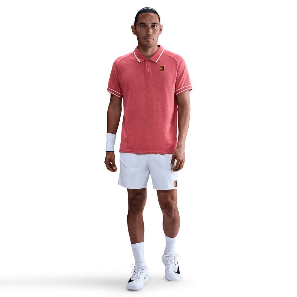 NikeCourt FQ2101-655 Heritage Erkek Tenis Polo Üst - Kırmızı