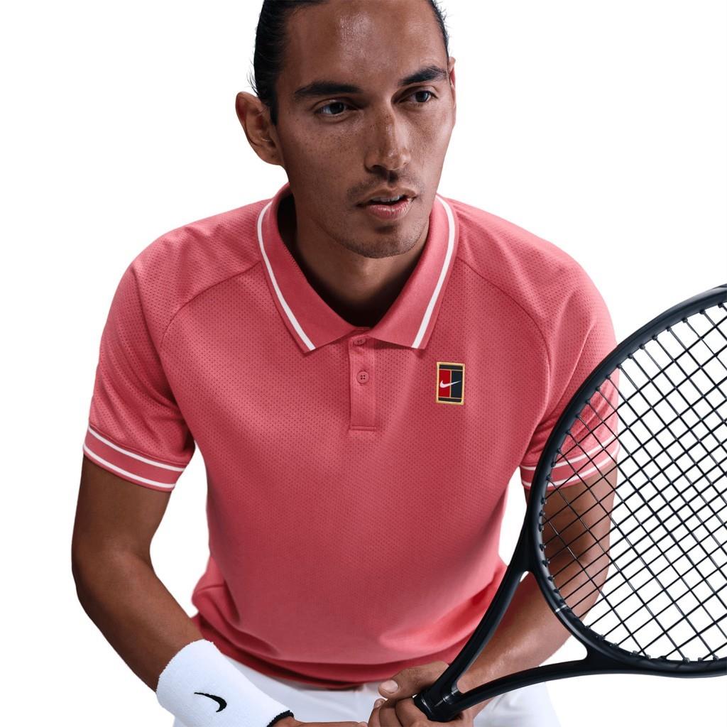 NikeCourt FQ2101-655 Heritage Erkek Tenis Polo Üst - Kırmızı