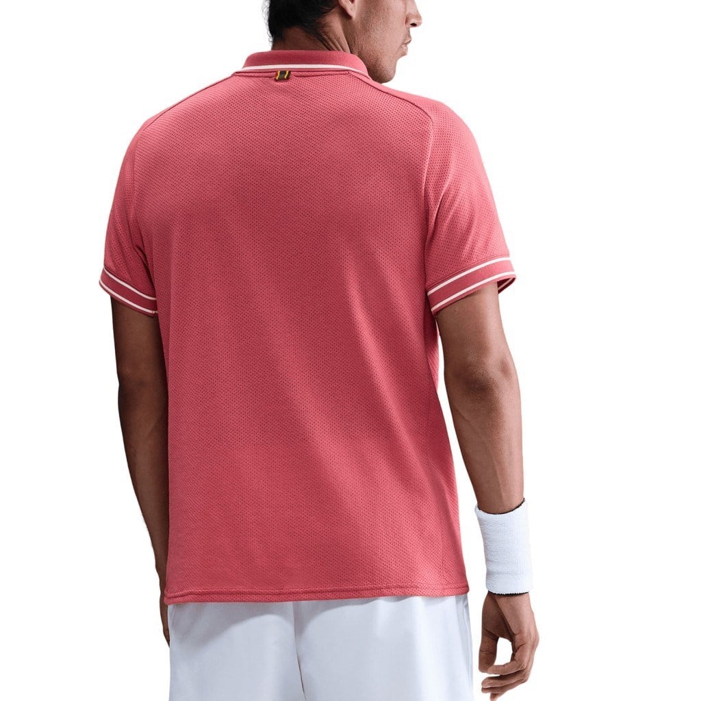 NikeCourt FQ2101-655 Heritage Erkek Tenis Polo Üst - Kırmızı