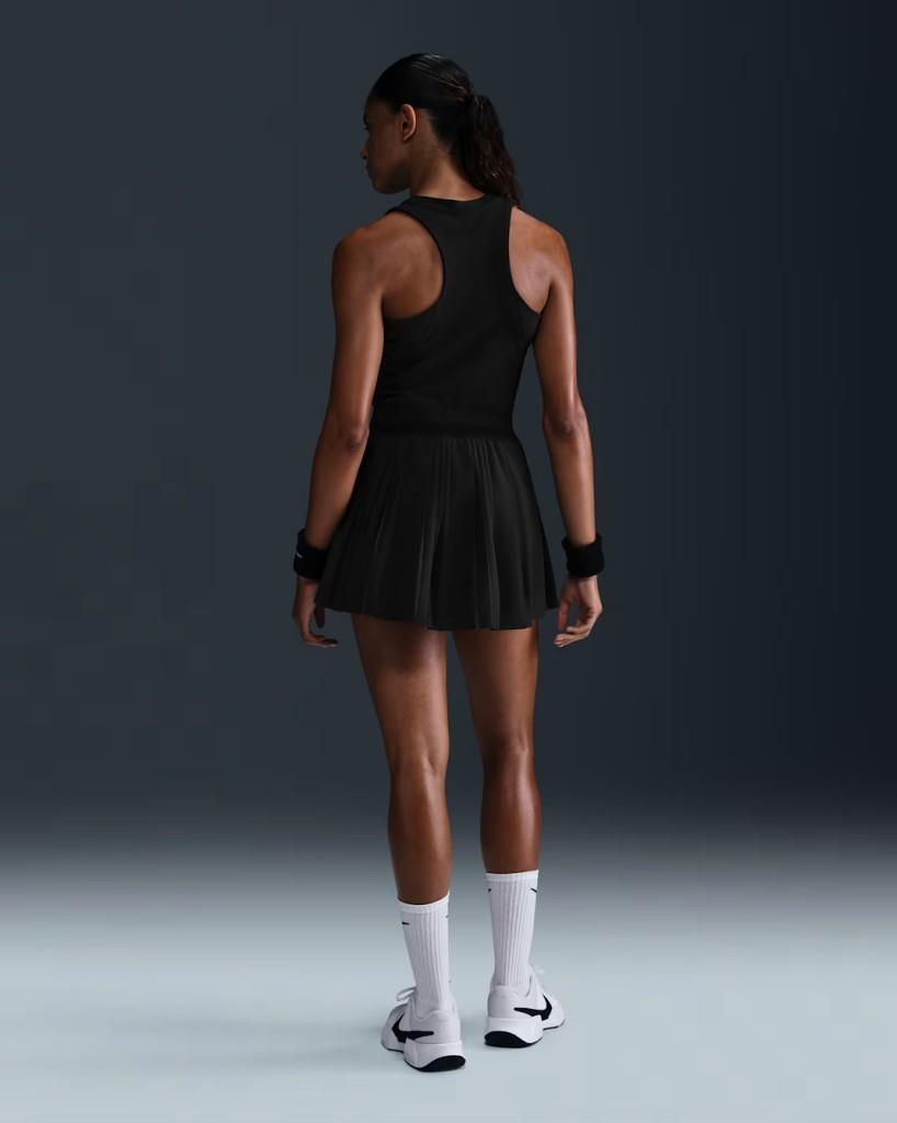 NikeCourt FZ6512-010 Advantage Dri-FIT Pileli Kadın Tenis Eteği - Siyah