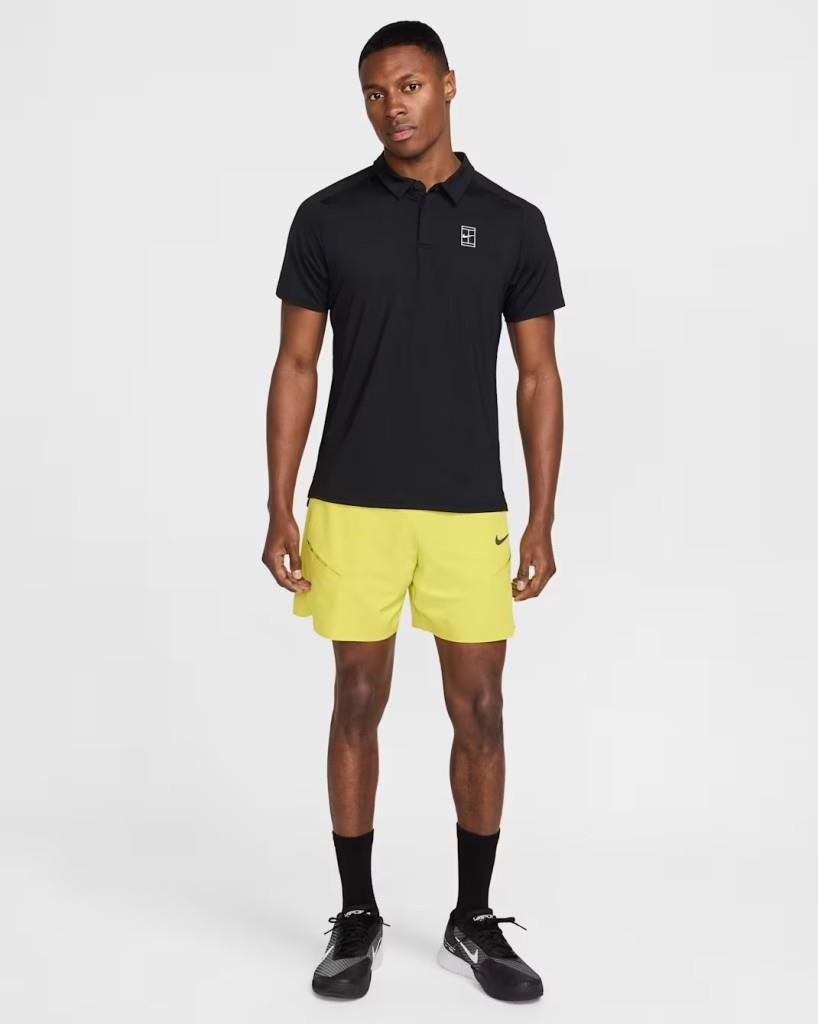 NikeCourt FZ6907-010 Advantage Dri-FIT Erkek Tenis Polo Tişört - Siyah