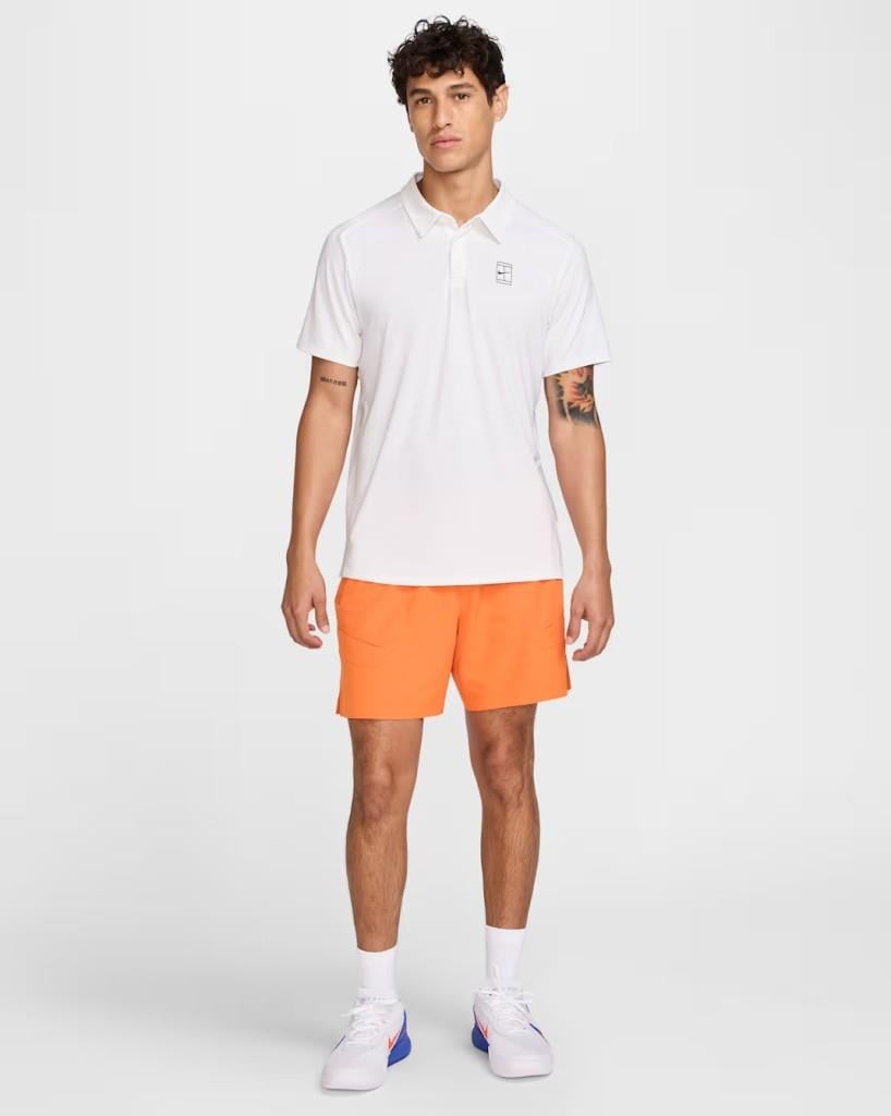 NikeCourt FZ6907-100 Advantage Dri-FIT Erkek Tenis Polo Tişört - Beyaz