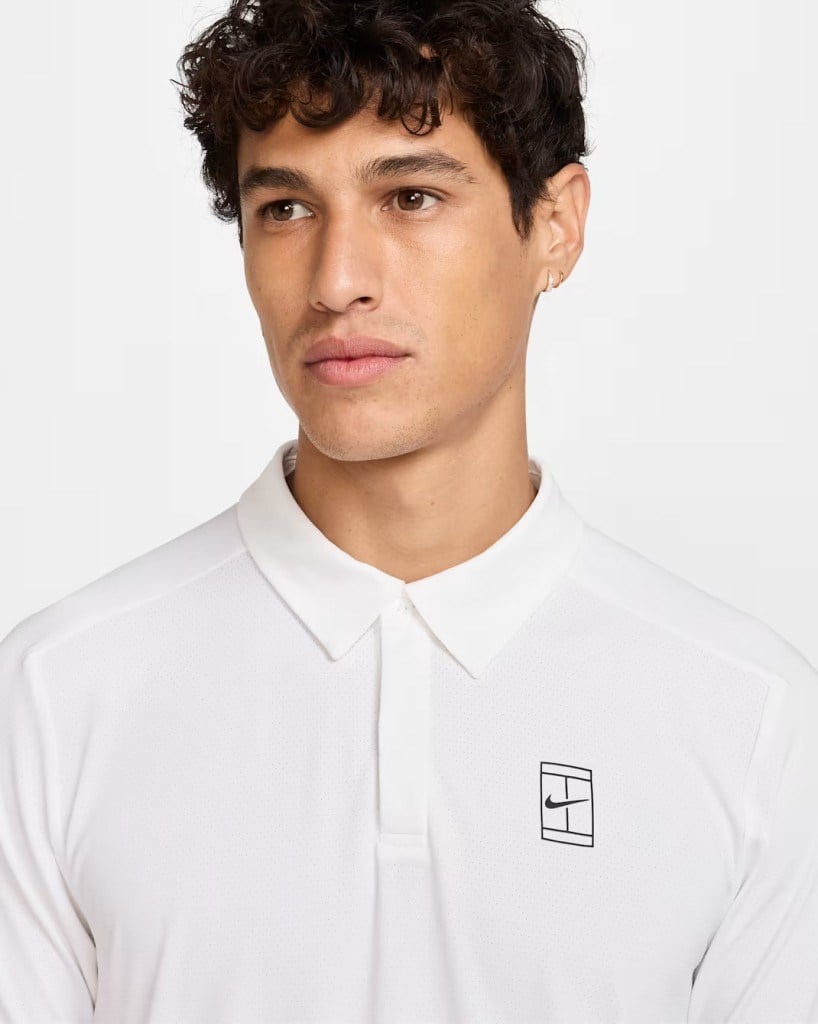 NikeCourt FZ6907-100 Advantage Dri-FIT Erkek Tenis Polo Tişört - Beyaz