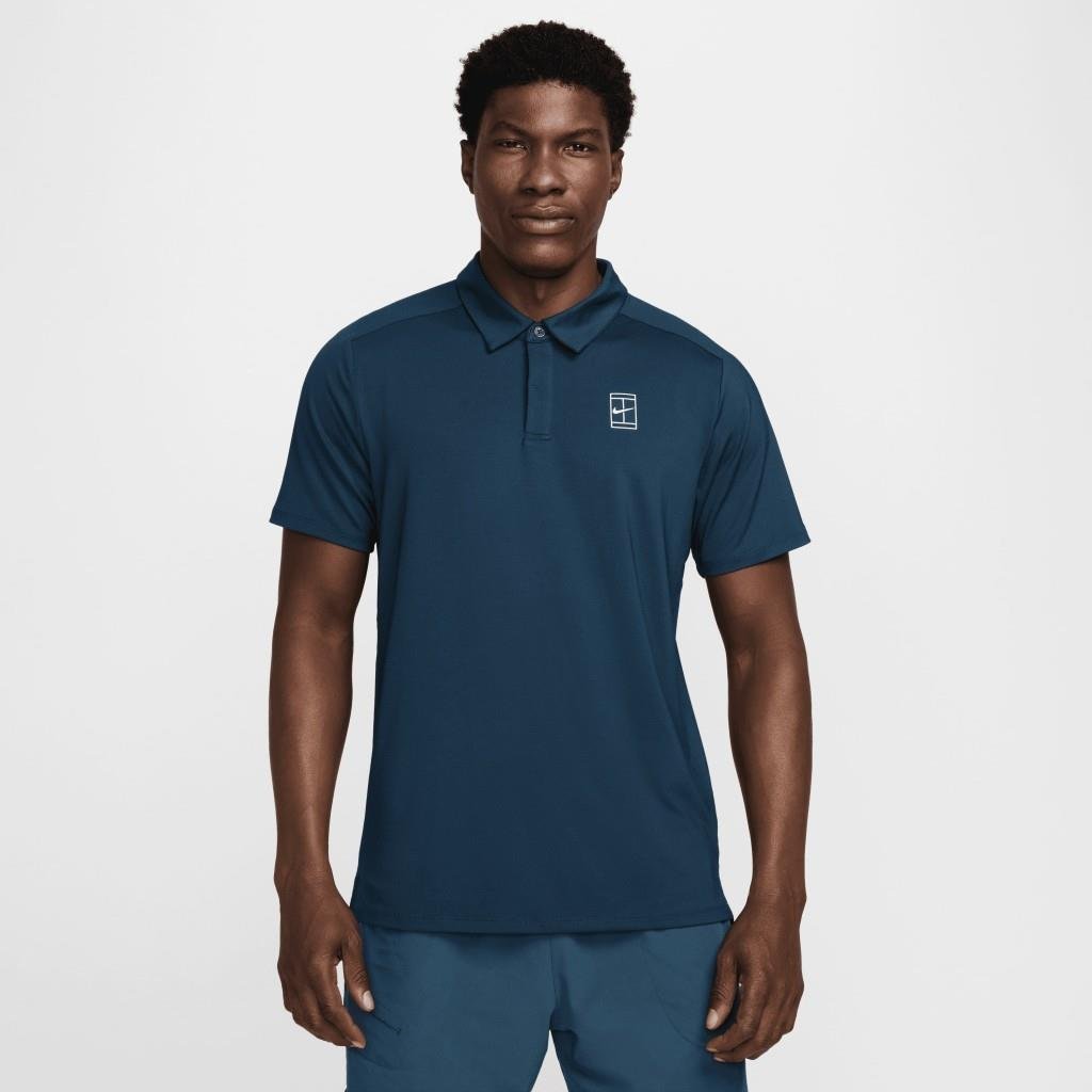 NikeCourt FZ6907-478 Advantage Dri-FIT Erkek Tenis Polo Tişört - Lacivert