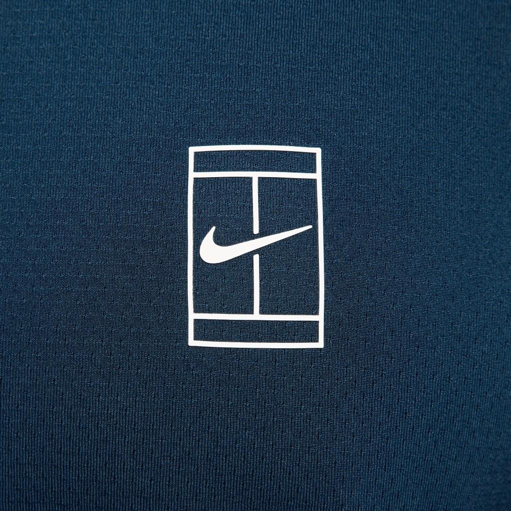 NikeCourt FZ6907-478 Advantage Dri-FIT Erkek Tenis Polo Tişört - Lacivert