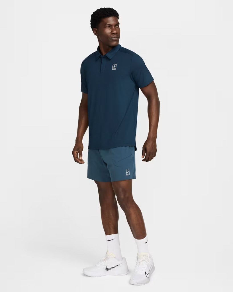 NikeCourt FZ6913-478 Advantage Dri-FIT 15 cm Erkek Tenis Şortu - Mavi