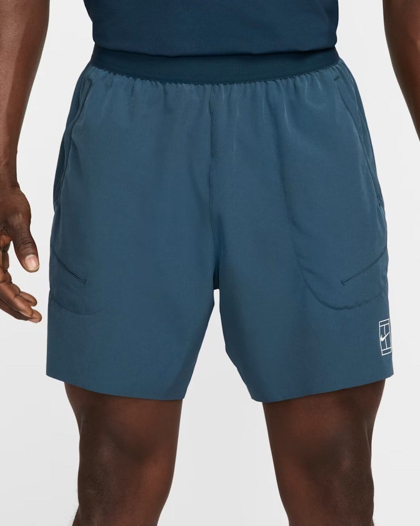 NikeCourt FZ6913-478 Advantage Dri-FIT 15 cm Erkek Tenis Şortu - Mavi