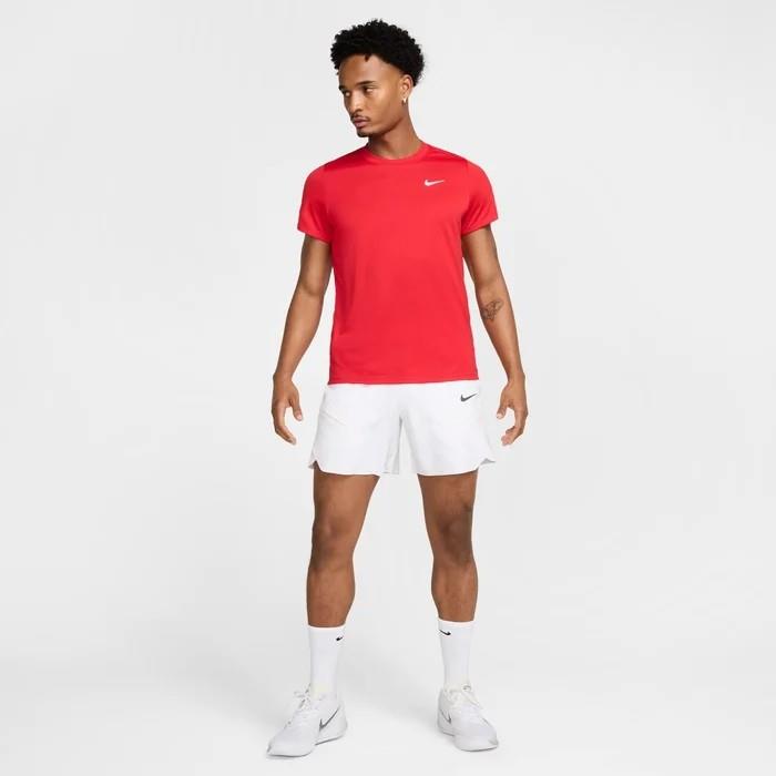NikeCourt FZ6921-657 Victory Dri-FIT Erkek Tenis Tişört - Kırmızı