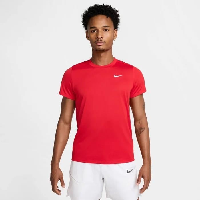 NikeCourt FZ6921-657 Victory Dri-FIT Erkek Tenis Tişört - Kırmızı