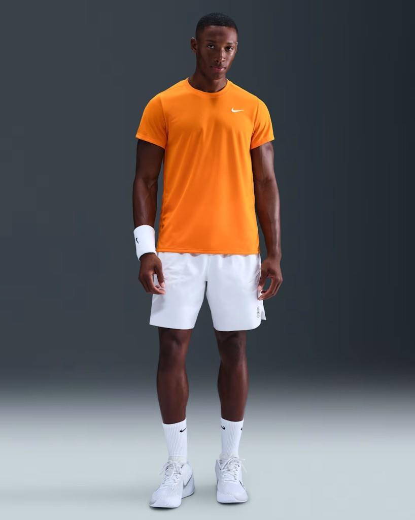 NikeCourt FZ6921-873 Victory Dri-FIT Erkek Tenis Tişört - Turuncu