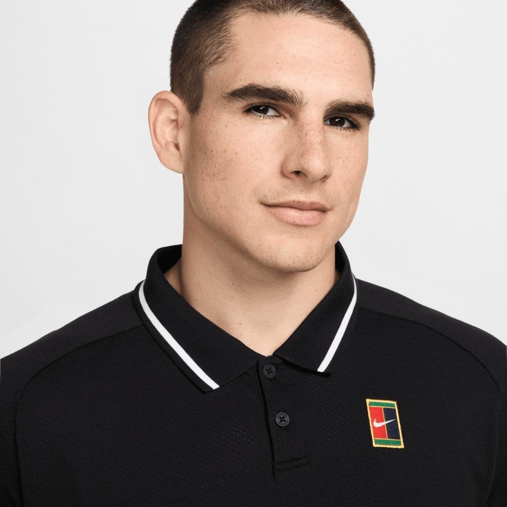 NikeCourt Heritage Erkek Tenis Siyah Polo Yaka Tişört FQ2101-010