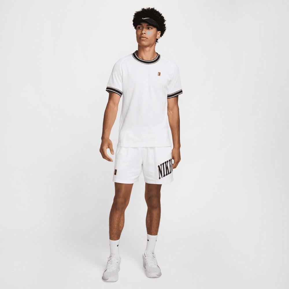 NikeCourt Heritage Kısa Kollu Erkek Beyaz Tenis Tişört FN0318-101