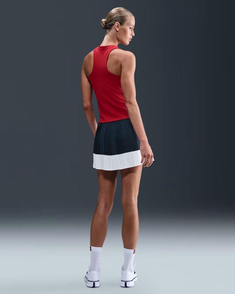 NikeCourt HJ7913-478 Ace Advantage Dri-FIT Pileli Kadın Tenis Eteği - Lacivert