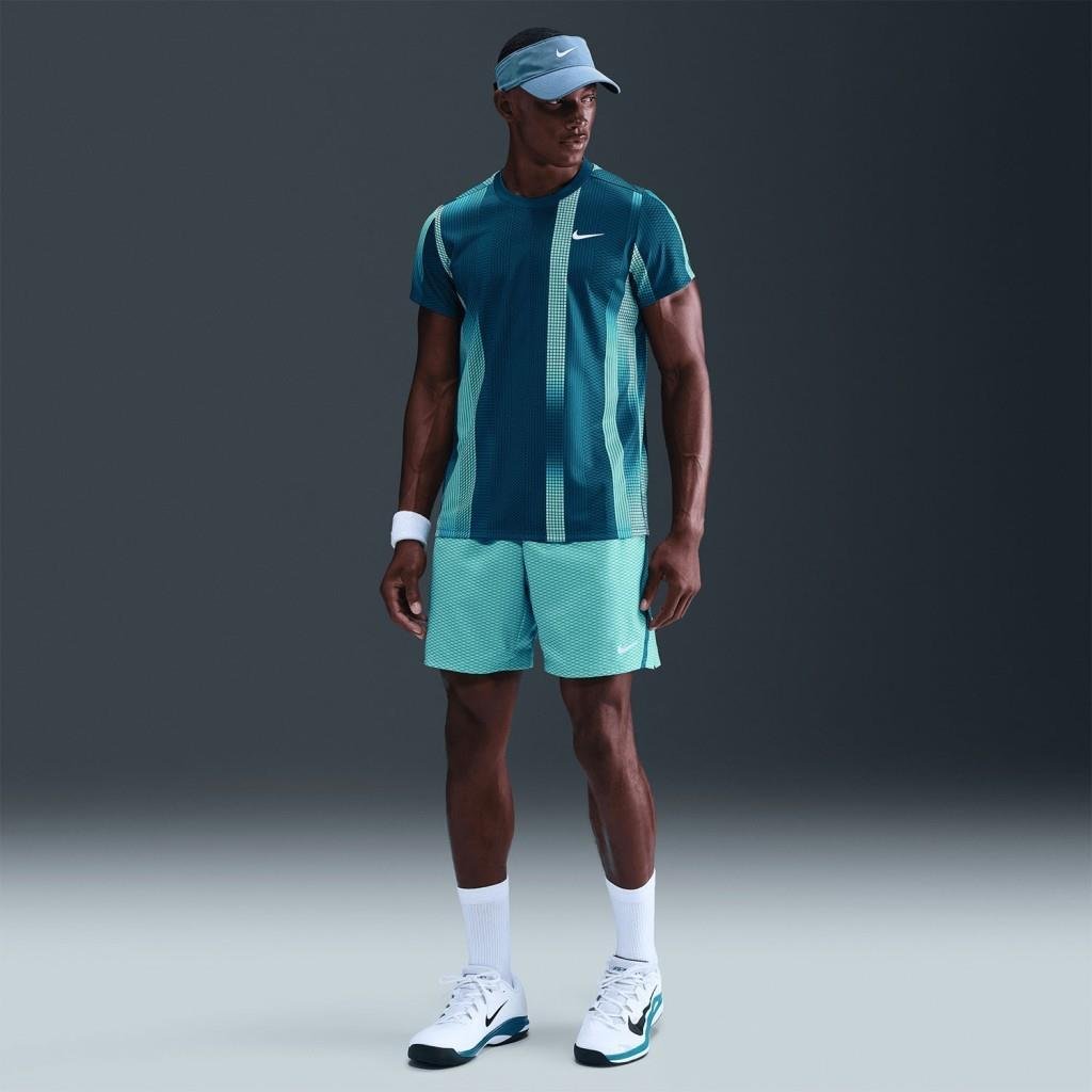 NikeCourt HM6514-392 Victory Dri-FIT 18 cm Erkek Tenis Şortu - Turkuaz 