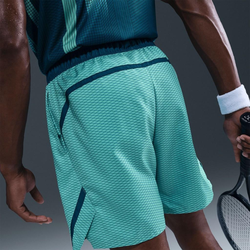 NikeCourt HM6514-392 Victory Dri-FIT 18 cm Erkek Tenis Şortu - Turkuaz 