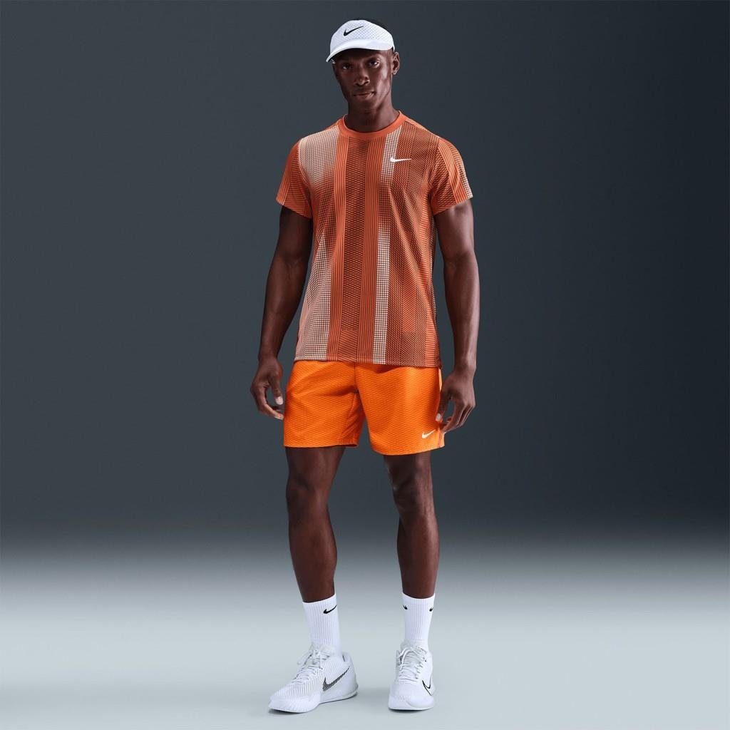 NikeCourt HM6514-873 Victory Dri-FIT 18 cm Erkek Tenis Şortu - Turuncu 