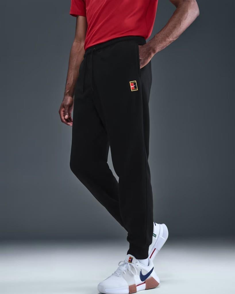 NikeCourt HM6766-010 Heritage Dri-FIT Fleece Erkek Tenis Jogger'ı - Siyah