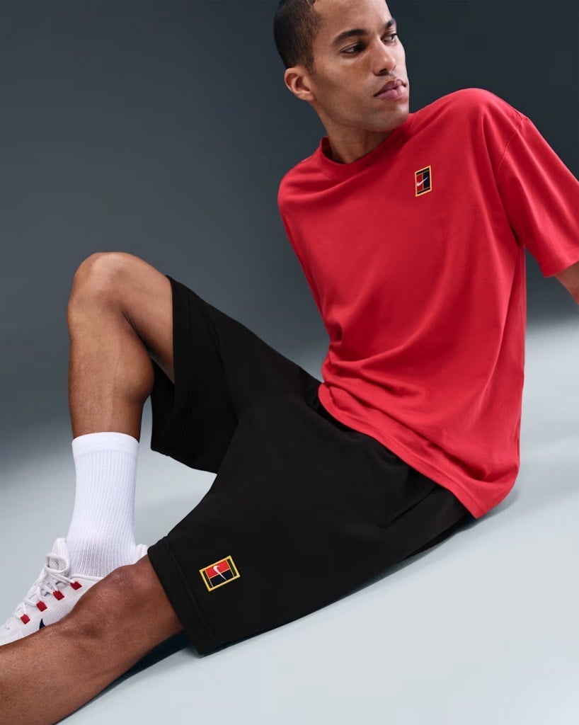 NikeCourt HM6768-010 Heritage Dri-FIT Fleece Erkek Tenis Şortu - Siyah